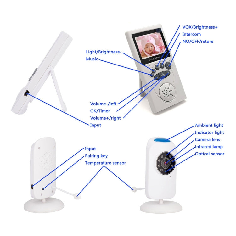 WLSES GB101 2.4 inch Wireless Surveillance Camera Baby Monitor, US Plug, GB101 WLSES GB101 2.4 inch Wireless Surveillance Camera Baby Monitor, US Plug, GB101